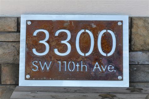 custom metal house numbers sign|metal home address signs.